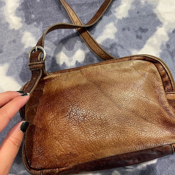 Liebeskind Berlin Genuine Leather Crossbody Purse - Brown Leather - Picture 6 of 8